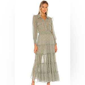 MISA x REVOLVE Aydeniz Dress in Mini Banana Leaf Green